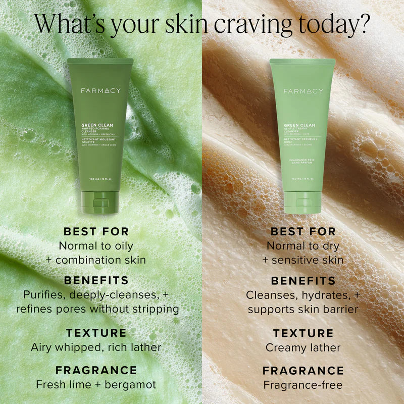 Farmacy Mini/Travel Size Whipped Greens Oil-Free Foaming Cleanser with Moringa and Papaya