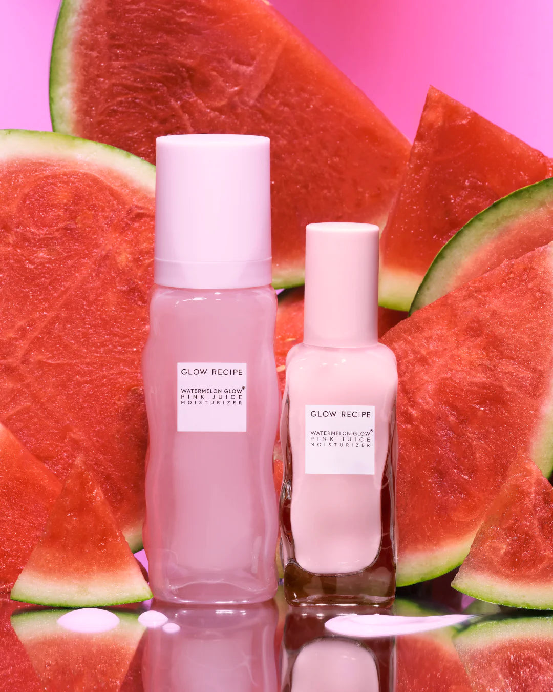 Crema humectante rellenable sin aceite Glow Recipe en tamaño mini o de viaje con jugo de sandía rosa