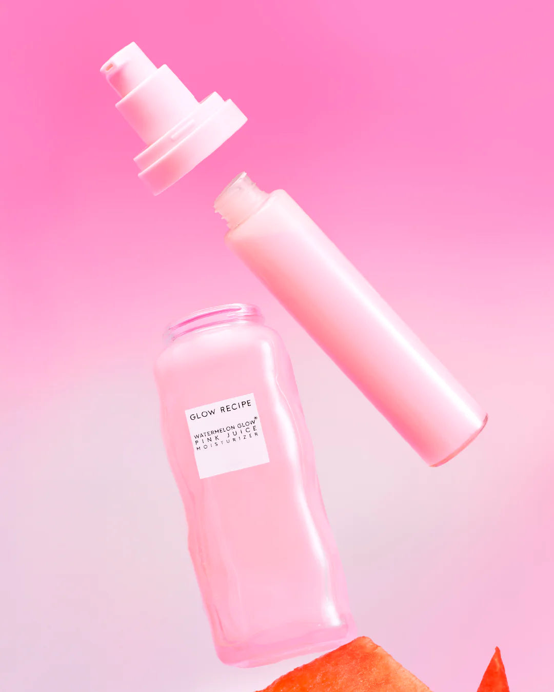 Crema humectante rellenable sin aceite Glow Recipe en tamaño mini o de viaje con jugo de sandía rosa