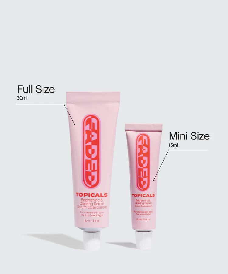 Topicals Mini/Travel Size Faded Brightening and Clearing Serum for Dark Spots & Discoloration (UNSCENTED)