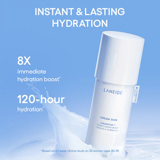LANEIGE Mini/Travel Size Cream Skin Spray Toner & Moisturizer with Ceramides and Peptides