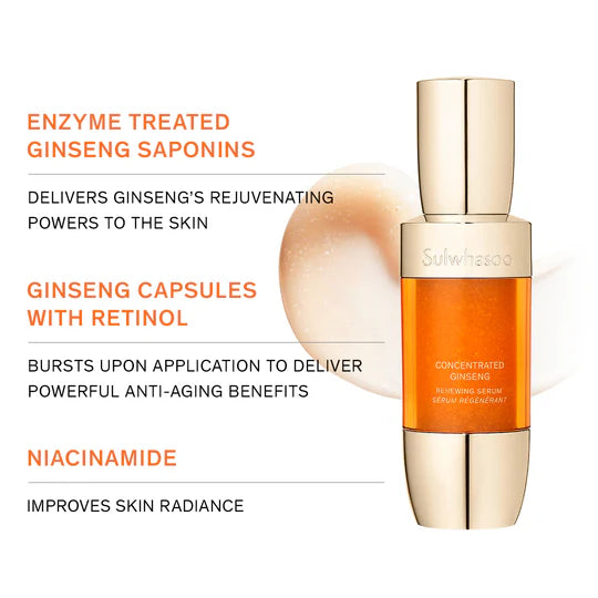 Suero renovador de ginseng concentrado en tamaño mini/de viaje de Sulwhasoo para combatir el envejecimiento