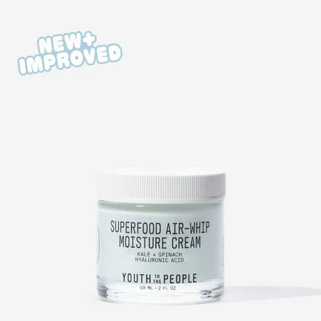 Crema hidratante facial ligera Air-Whip Superfood de Youth To The People en tamaño mini o de viaje con ácido hialurónico