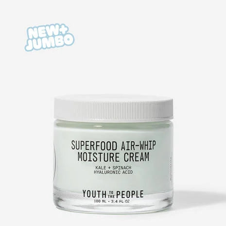 Crema hidratante facial ligera Air-Whip Superfood de Youth To The People en tamaño mini o de viaje con ácido hialurónico