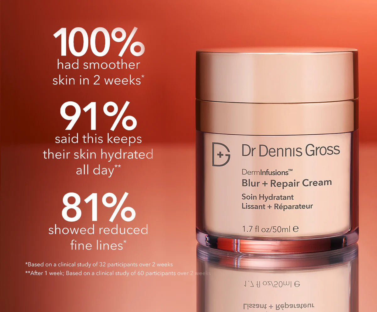 Dr. Dennis Gross Skincare  Mini/Travel Size DermInfusions™ Blur + Repair Cream with Hyaluronic Acid and Peptides