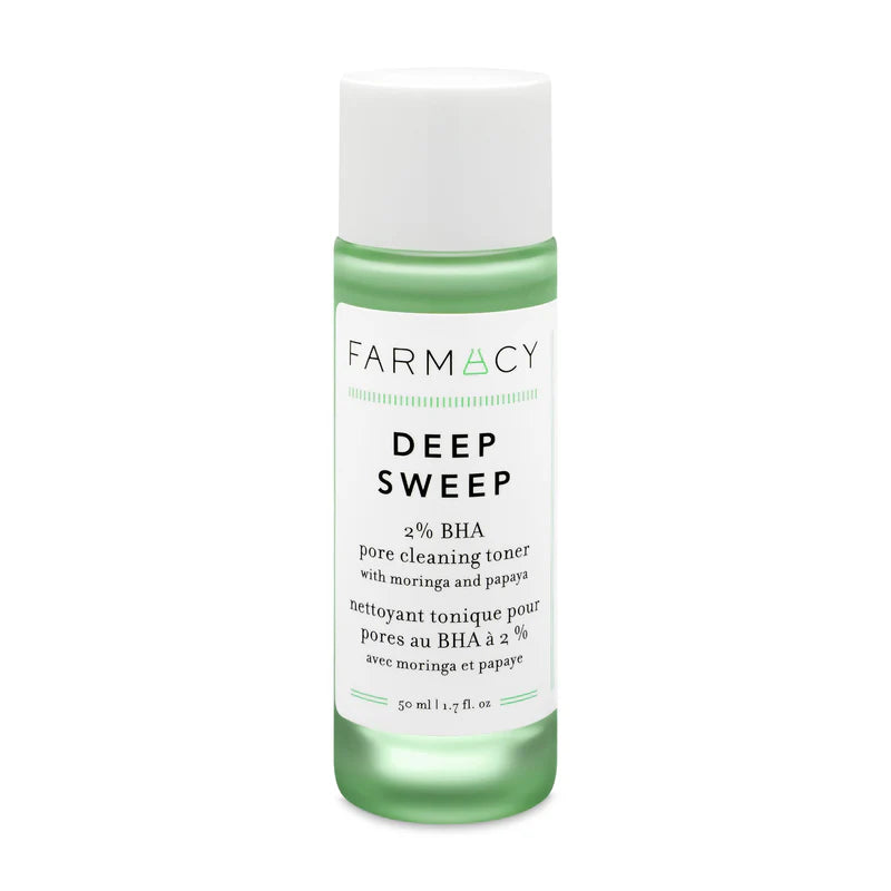 Tónico limpiador de poros Deep Sweep 2% BHA con moringa y papaya en tamaño mini/de viaje de Farmacy