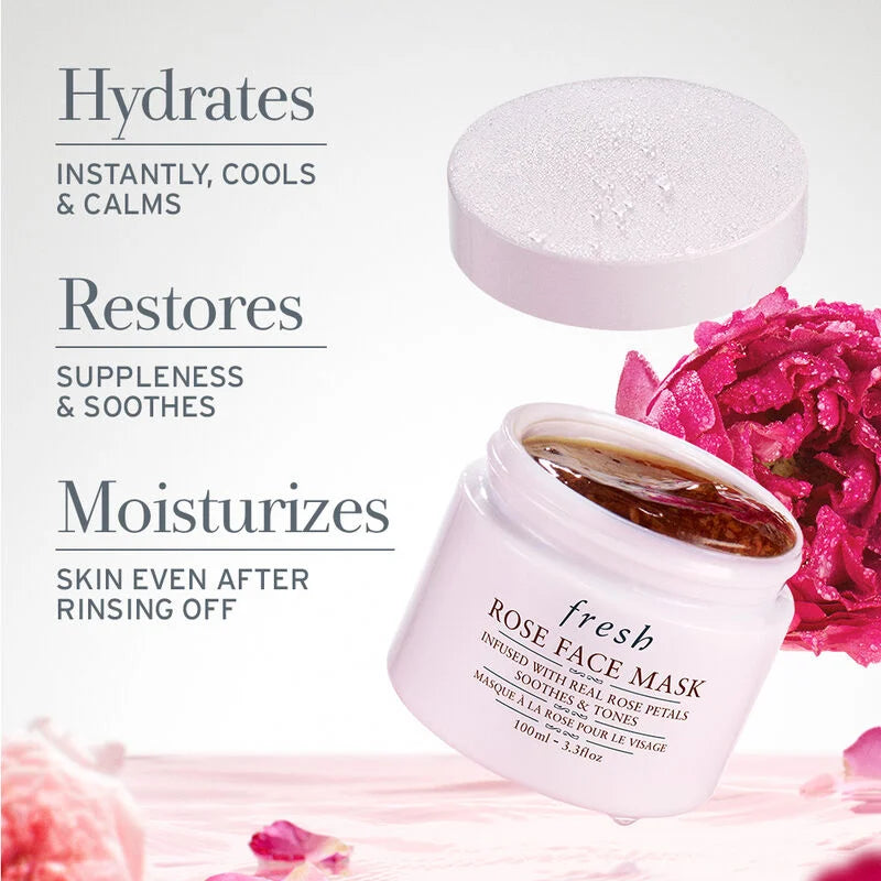 Mascarilla facial fresca de rosas en tamaño mini o de viaje