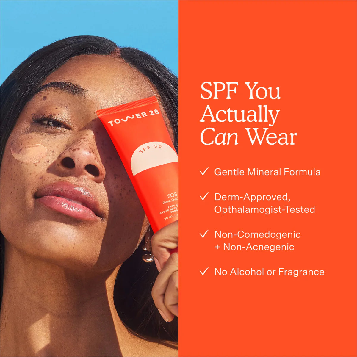 Tower 28 Beauty  Mini/Travel Size SOS FaceGuard SPF 30 Mineral Sunscreen