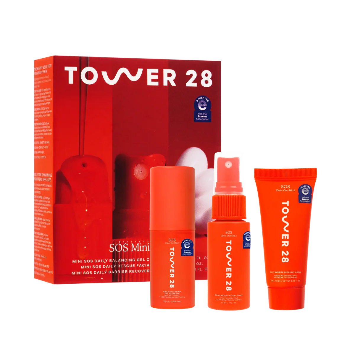 Tower 28 Beauty Mini/Travel Size SOS Skincare Bestsellers Set