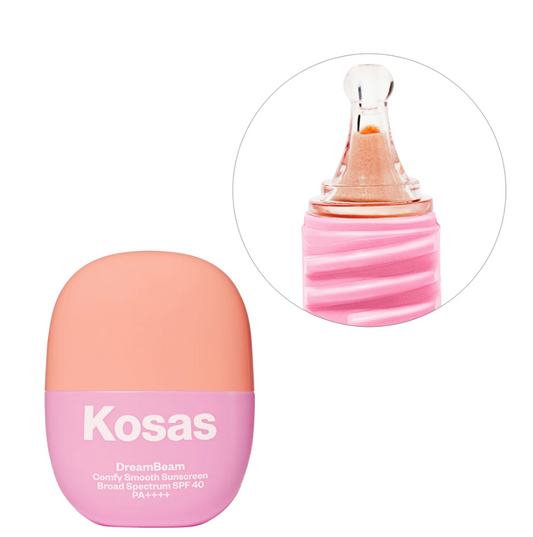 Protector solar mineral suave y cómodo DreamBeam Mini/tamaño de viaje de Kosas