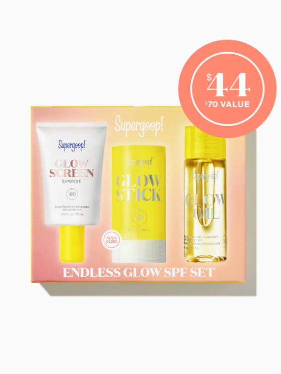 ¡Conjunto de protección solar Endless Glow en tamaño mini o de viaje de Supergoop!