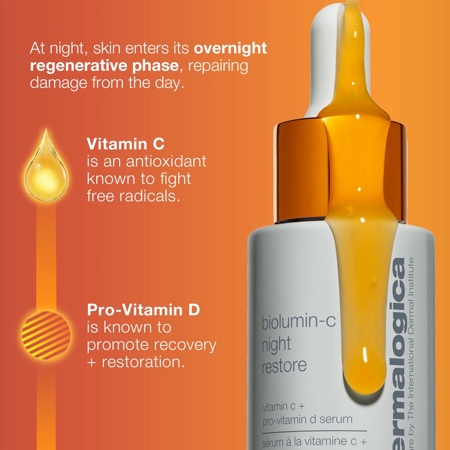 Dermalogica Mini/Travel Size Biolumin-C Night Restore Serum with Pro-Vitamin D Complex