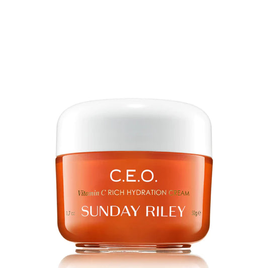 Crema hidratante rica en vitamina C CEO de Sunday Riley en tamaño mini o de viaje