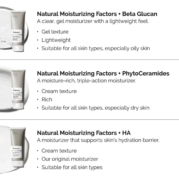 Factores humectantes naturales + HA en tamaño mini/de viaje de The Ordinary