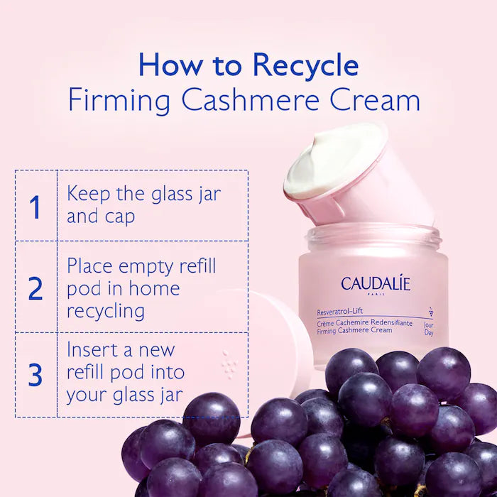 Crema hidratante reafirmante con efecto cachemir alternativa al retinol Resveratrol Lift de Caudalie en tamaño mini o de viaje