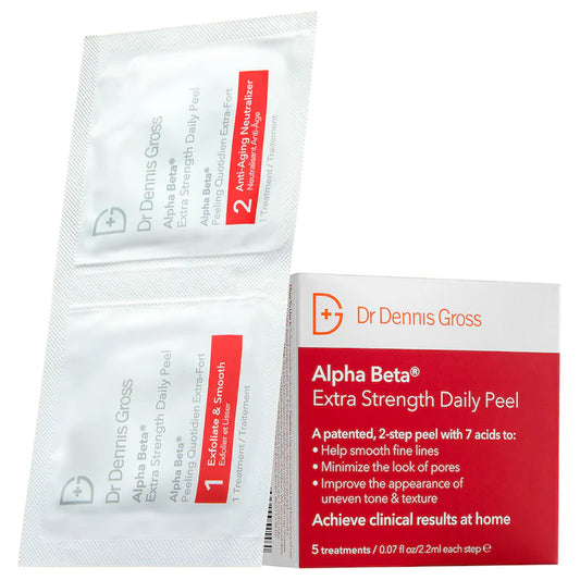 Almohadillas exfoliantes de uso diario Alpha Beta® Extra Strength en tamaño mini o de viaje del Dr. Dennis Gross Skincare