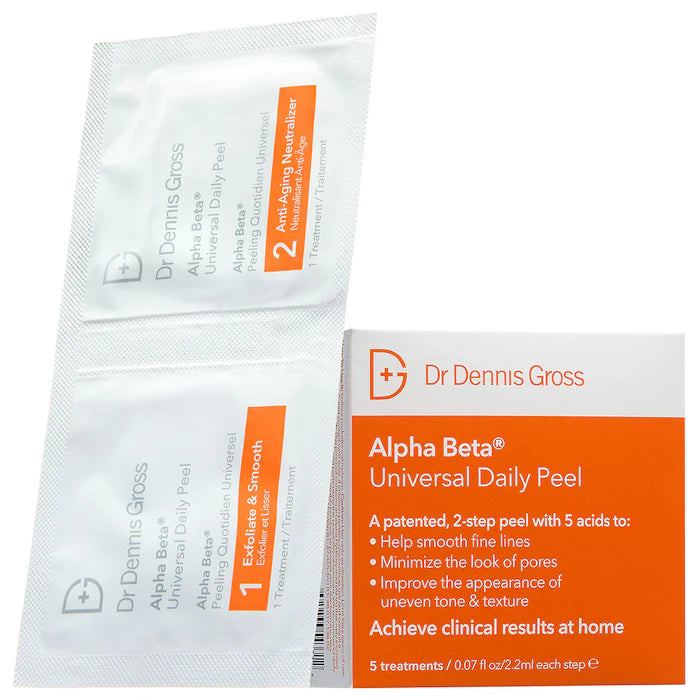 Almohadillas exfoliantes universales Alpha Beta® de tamaño pequeño y de viaje del Dr. Dennis Gross Skincare