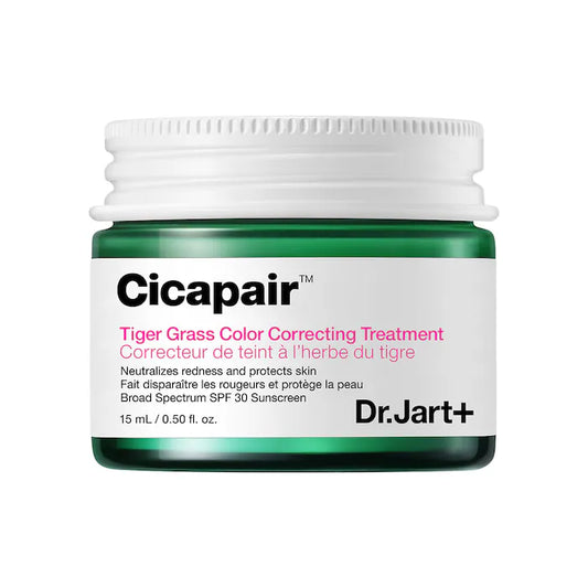 Tratamiento corrector de color Cicapair™ Tiger Grass en tamaño mini/de viaje con protección solar FPS 30 del Dr. Jart+