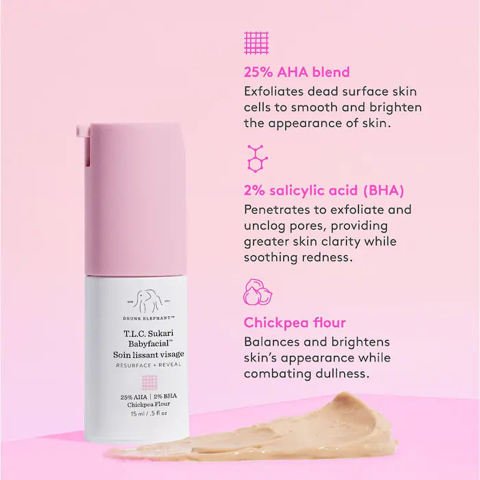 Drunk Elephant T.L.C. Sukari Babyfacial™ AHA + BHA Mask Mini/Travel Size