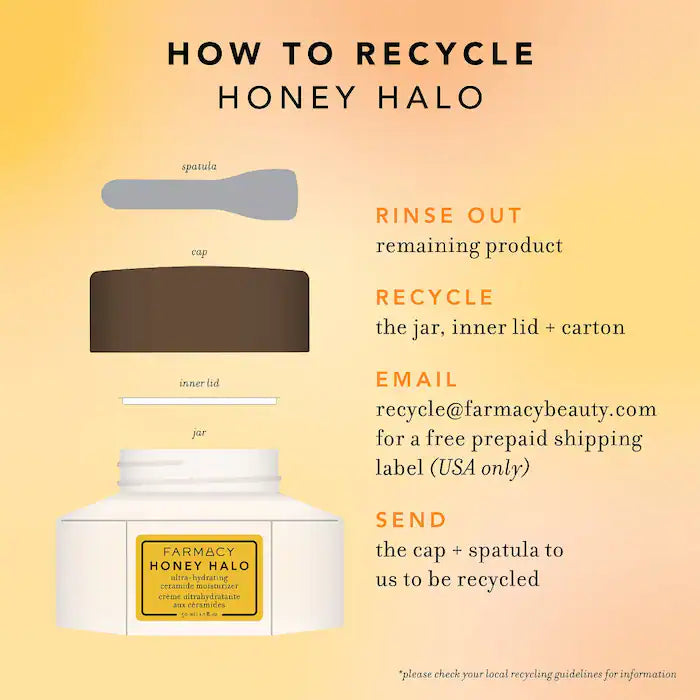 Crema hidratante ultrahidratante con ceramidas Honey Halo en tamaño mini o de viaje de Farmacy