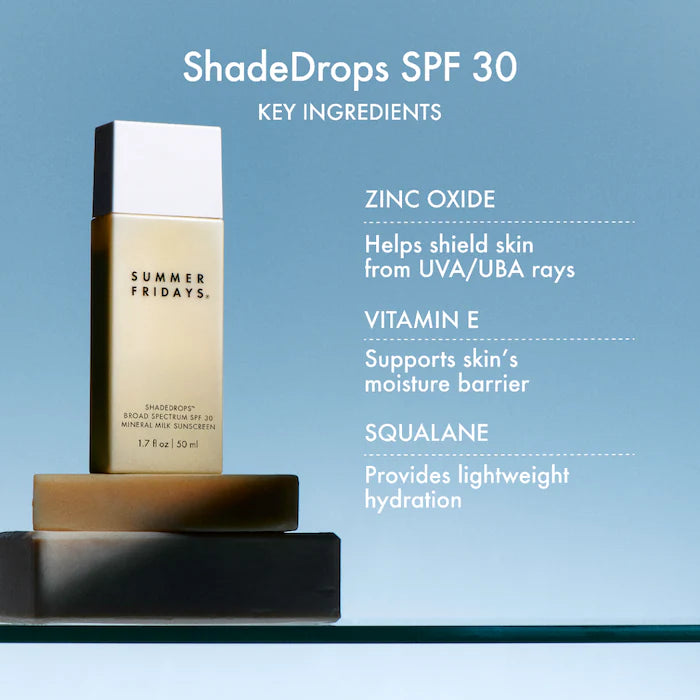 Summer Fridays Mini/Travel Size ShadeDrops Mineral Milk Sunscreen SPF 30