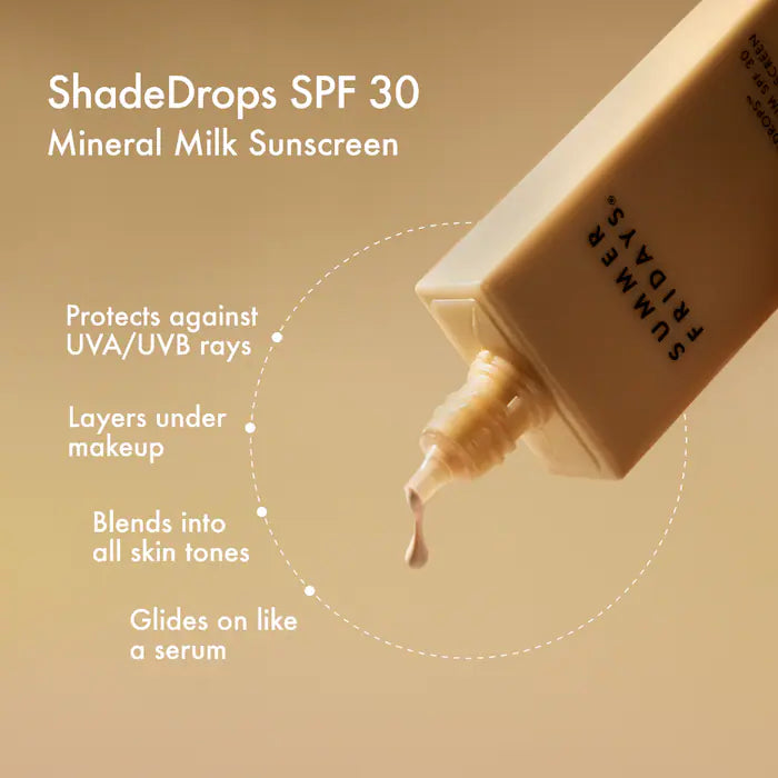 Summer Fridays Mini/Travel Size ShadeDrops Mineral Milk Sunscreen SPF 30