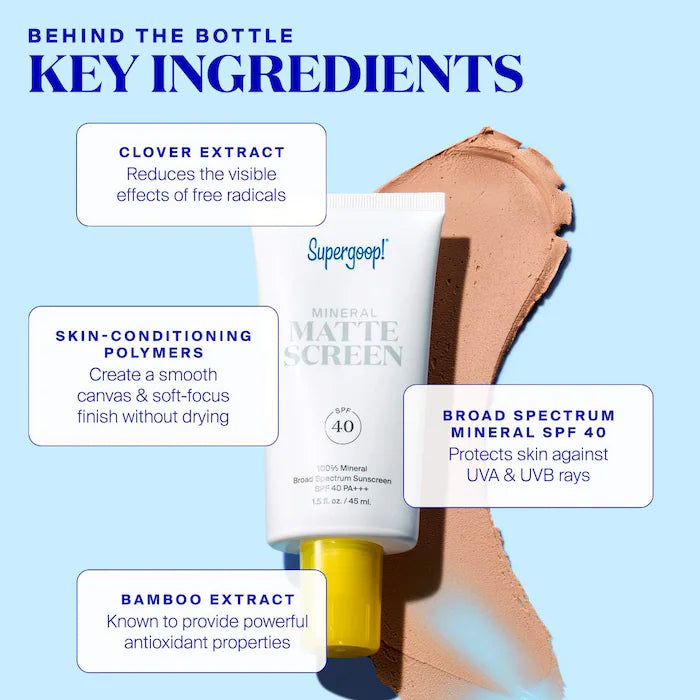 Supergoop! Mini/Travel Size 100% Mineral Mattescreen Sunscreen SPF 40