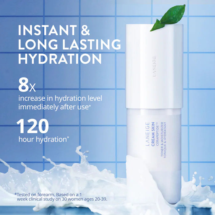 Laneige Mini/Travel Size Cream Skin Refillable Toner & Moisturizer with Ceramides and Peptides