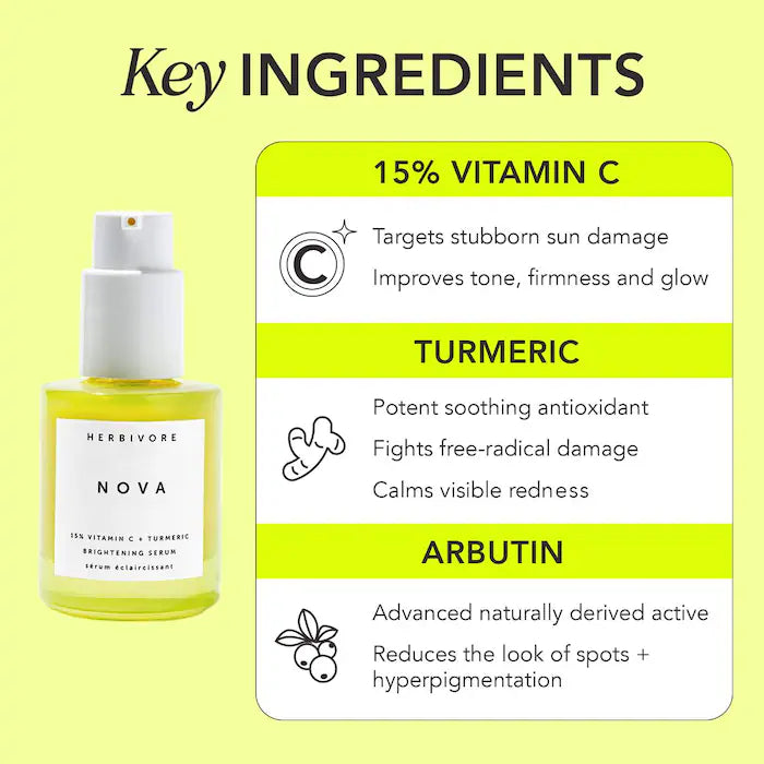 Herbivore Mini Nova 15% Vitamin C + Turmeric Brightening Serum