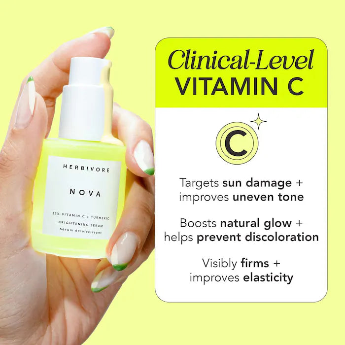 Herbivore Mini Nova 15% Vitamin C + Turmeric Brightening Serum