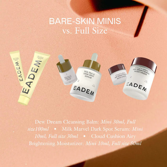 EADEM Mini//Travel Size Bare-Skin Confidence Brightening Trio With Niacinamide and Vitamin C