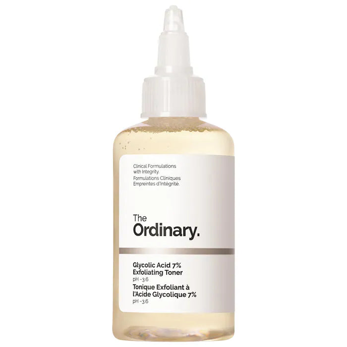 Tónico exfoliante con ácido glicólico al 7 % en tamaño mini/de viaje de The Ordinary