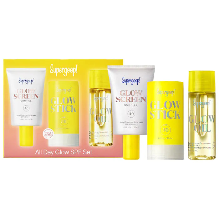 ¡Conjunto de protección solar Endless Glow en tamaño mini o de viaje de Supergoop!