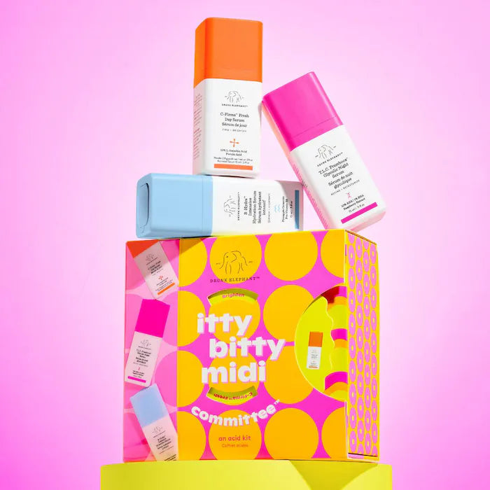 Drunk Elephant Itty Bitty Midi Committee Serum Trio: un kit de ácidos