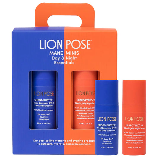 Lion Pose Mane Mini/Travel Size Day & Night Set with SPF & AHA