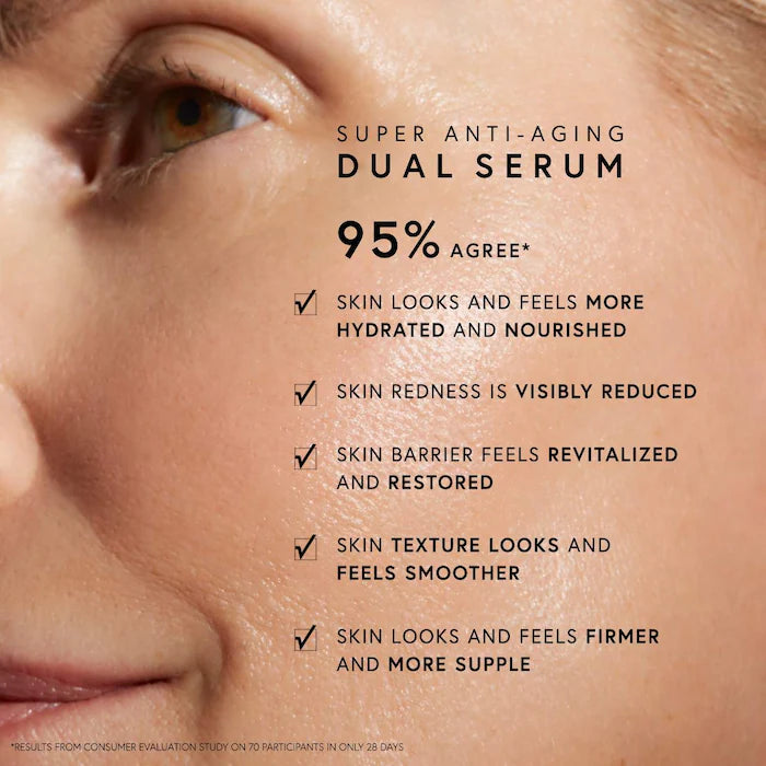 Dr. Barbara Sturm Super Anti-Aging Dual Serum with Triple Hyaluronic Acid, Glutathione, Skullcap + Ceramide-Peptide Complex