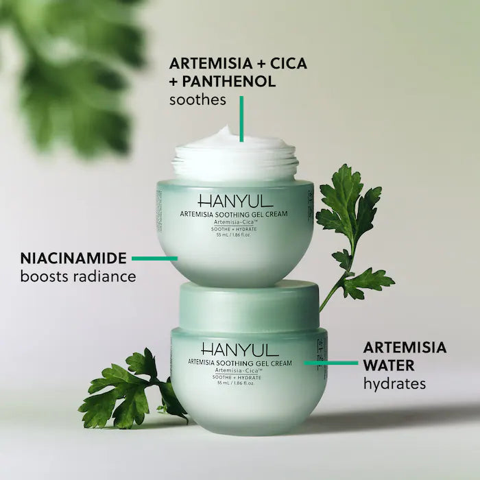 Hanyul Mini/Travel Size Artemisia Soothing Gel Cream Moisturizer with Centella Asiatica and Niacinamide