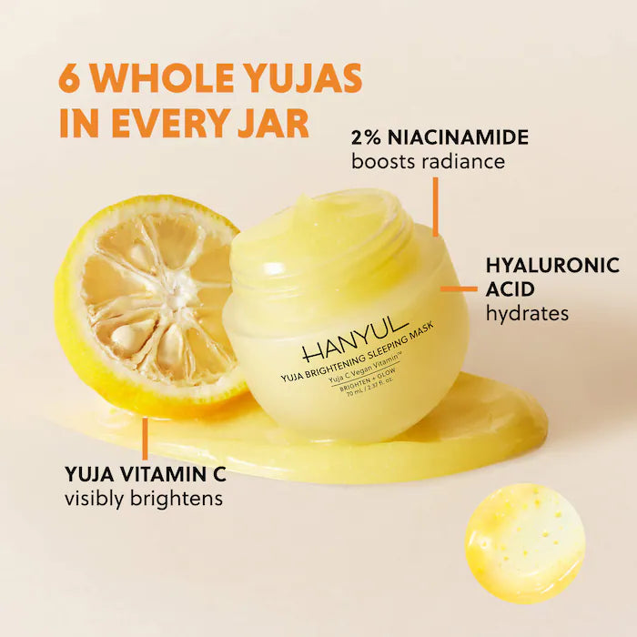 Hanyul Mini/Travel Size Yuja Brightening Sleeping Mask with Vitamin C and Niacinamide