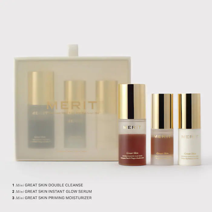 MERIT Mini/Travel Size Great Skin Skincare Essentials Gift Set