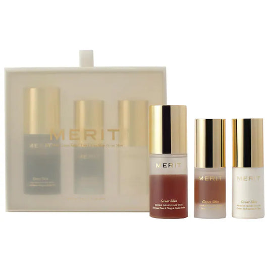 MERIT Mini/Travel Size Great Skin Skincare Essentials Gift Set
