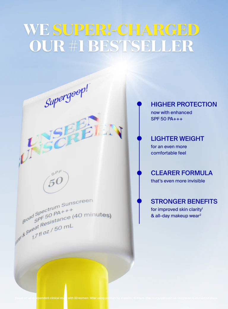 Supergoop! Mini/Travel Size Unseen Sunscreen SPF 50 Invisible Sun Protection for Face