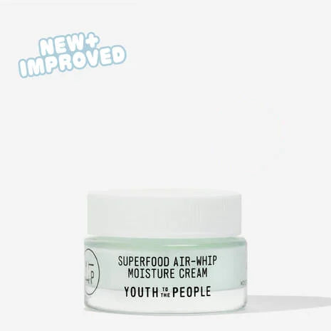 Crema hidratante facial ligera Air-Whip Superfood de Youth To The People en tamaño mini o de viaje con ácido hialurónico